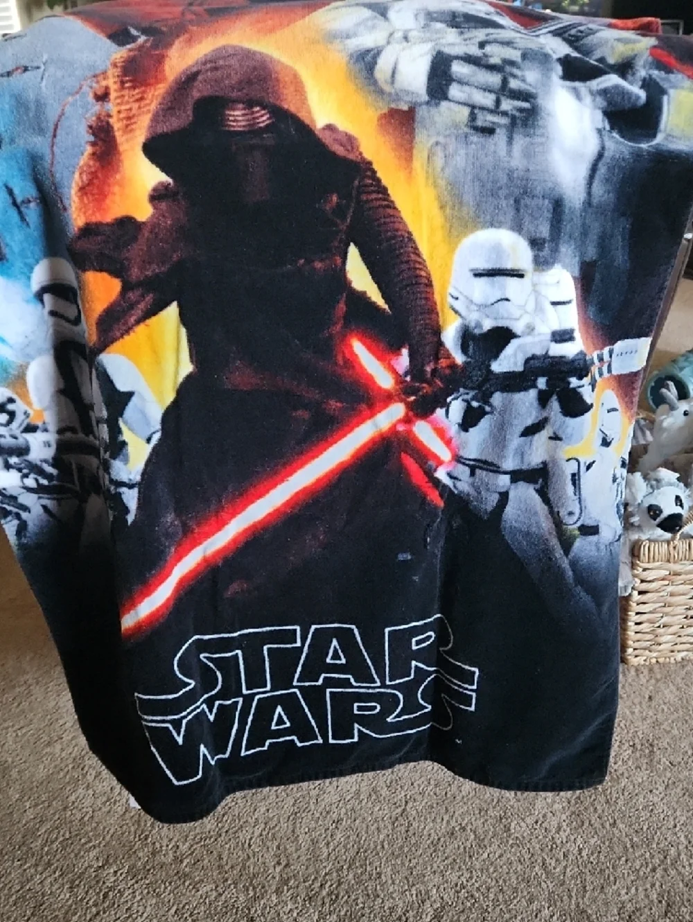 Disney Star Wars Red Black Blue Graphic Bath Towel